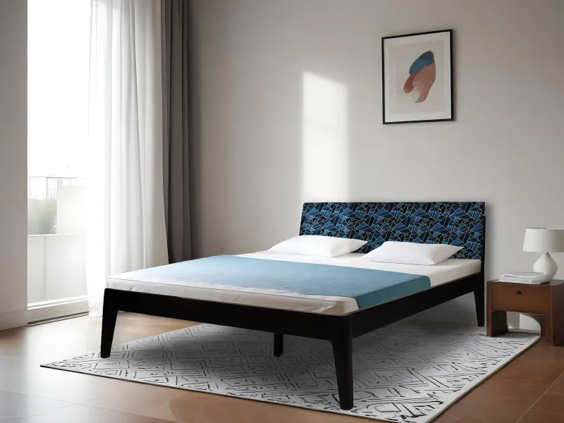 Prism Solid Wood Queen Size Double Bed with 6 Inches Latex Foam Mattress